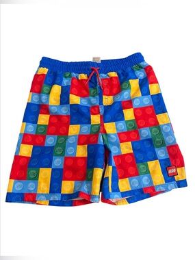 LEGO Brick Print Swim Trunks | Boys Youth 18 | Fits Men’s Small